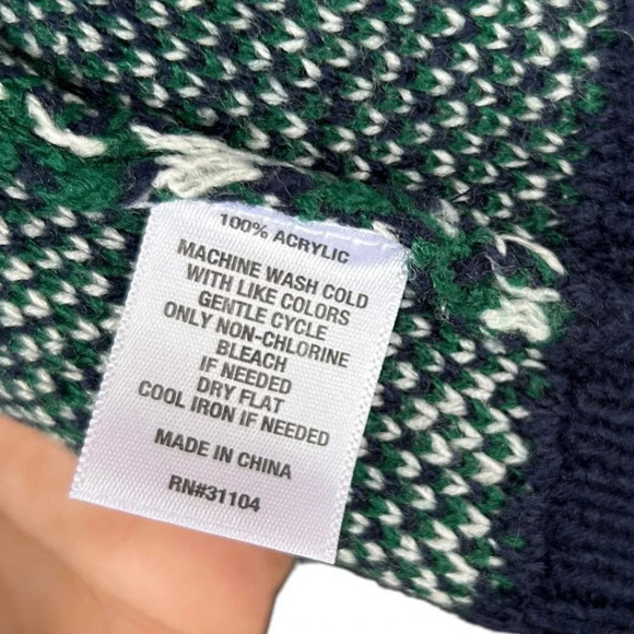 NWT Crown & Ivy Navy Plaid Holiday Party Ribbon Tie Sweater Size Small - Picture 5 of 6